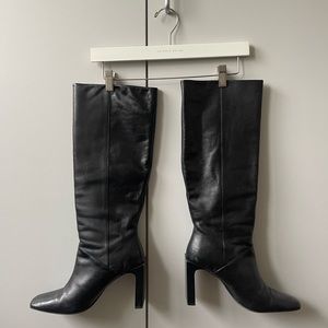 COPY - Black square toe mango knee high boots US SIZE 8 EU 39